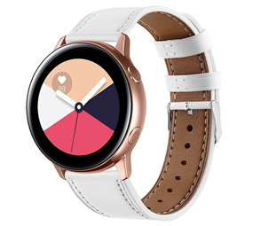 Strap-it® Samsung Galaxy Watch Active bandje leer (wit)