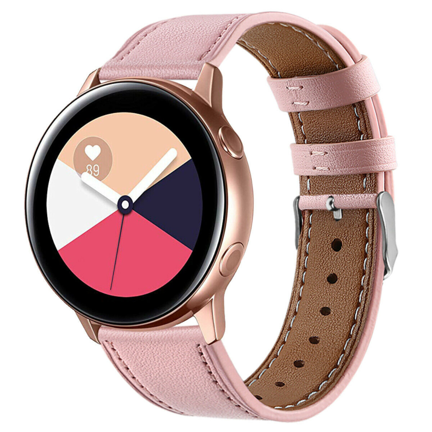 Samsung Galaxy Watch Active leren bandje roze Smartwatchbanden