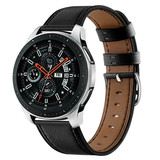 Strap-it® Samsung Galaxy Watch 46mm bandje leer (strak-zwart)