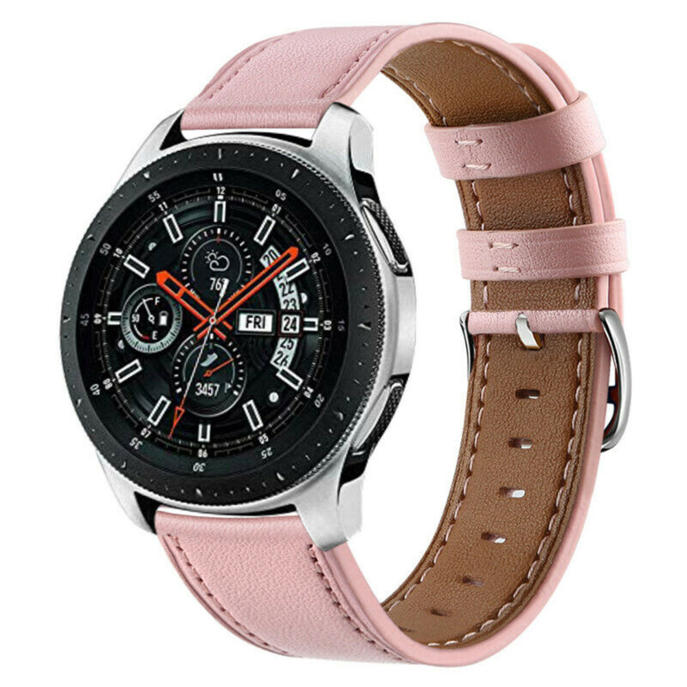 Strap-it® Strap-it Samsung Galaxy Watch 46mm bandje leer (roze)