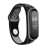 Strap-it® Xiaomi Mi band 3 /4 sport bandje (zwart/grijs)