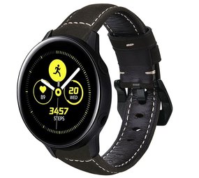 Strap-it® Samsung Galaxy Watch active leren bandje (zwart)