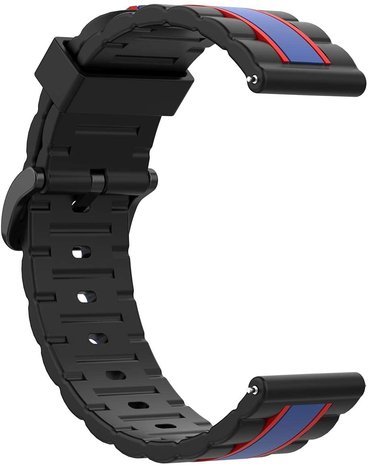 Strap-it® Strap-it Samsung Galaxy Watch 42mm Special Edition band (zwart/blauw) Strap-it® Strap-it Samsung Galaxy Watch 42mm Special Edition band (zwart/blauw)
