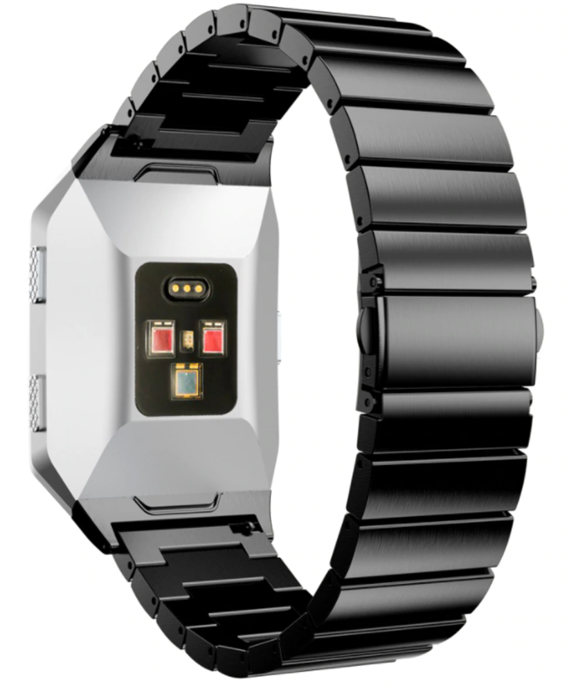 Strap-it® Strap-it Fitbit Ionic metalen bandje (zwart)