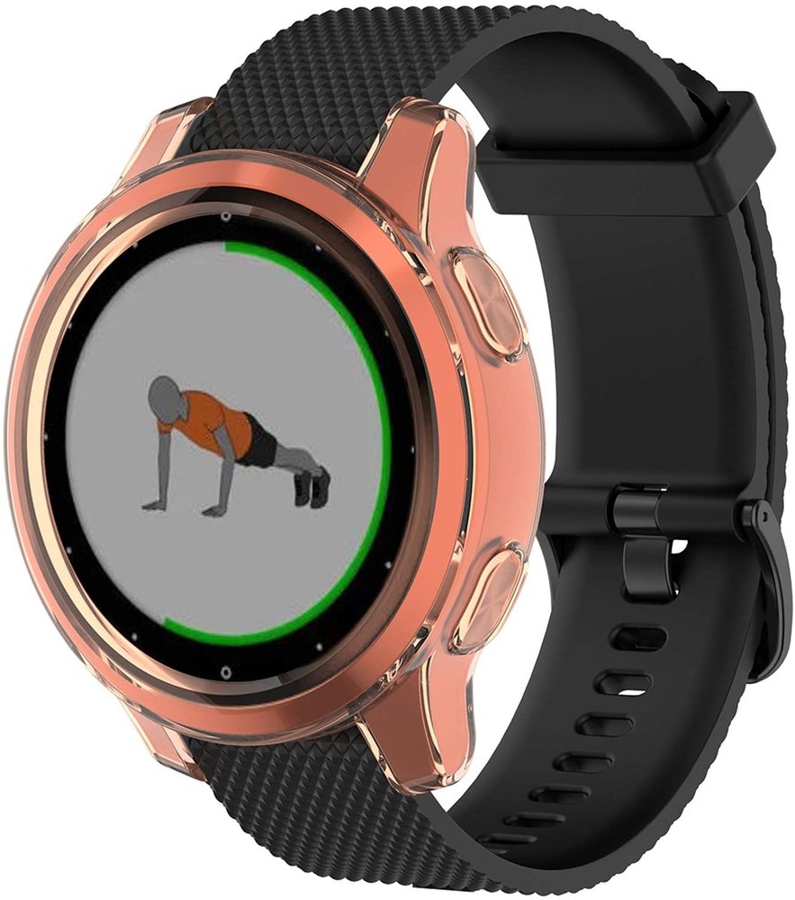 Strap-it® Strap-it Garmin Vivoactive 4s TPU case (transparant oranje)