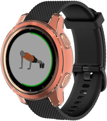 Strap-it® Strap-it Garmin Vivoactive 4s TPU case (transparant oranje)