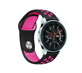 Strap-it® Samsung Galaxy Watch sport band 46mm (zwart/knalroze)