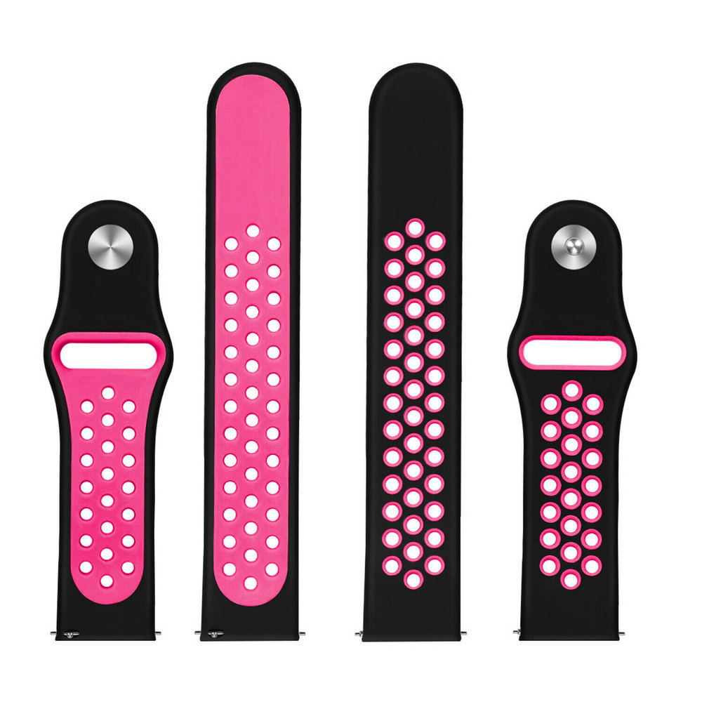 Strap-it® Strap-it Samsung Galaxy Watch 3 sport band 45mm (zwart/knalroze)