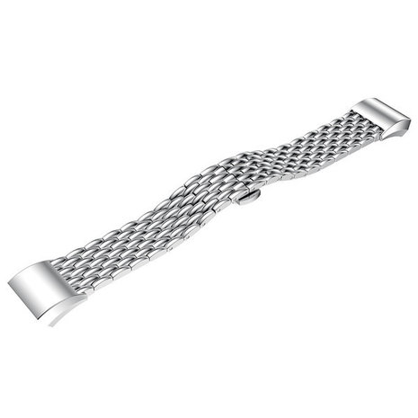 Strap-it® Strap-it Fitbit Charge 4 stalen draak band (zilver)