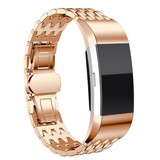 Strap-it® Fitbit Charge 4 stalen draak band (rosé goud)