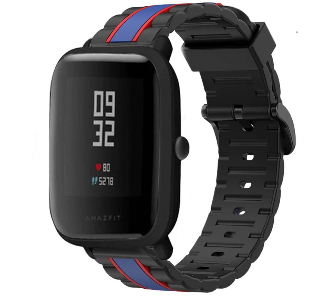 Strap-it® Strap-it Xiaomi Amazfit Bip Special Edition band (zwart/blauw)