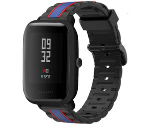 Strap-it® Xiaomi Amazfit Bip Special Edition band (zwart/blauw)