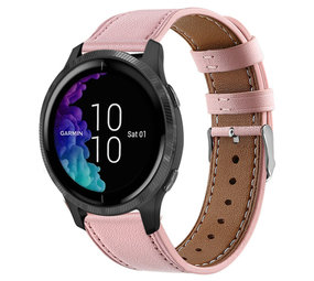 Strap-it® Garmin Venu bandje leer (roze) Strap-it® Garmin Venu bandje leer (roze)