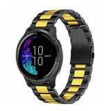 Strap-it® Garmin Venu stalen band (zwart/goud) Strap-it® Garmin Venu stalen band (zwart/goud)