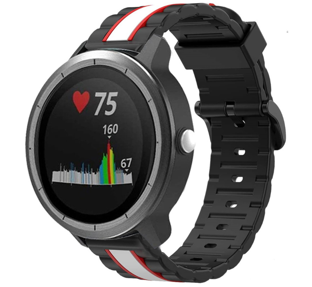 Strap-it® Strap-it Garmin Vivoactive 3 Special Edition band (zwart/wit) Strap-it® Strap-it Garmin Vivoactive 3 Special Edition band (zwart/wit)