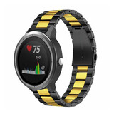 Strap-it® Garmin Vivoactive 3 stalen band (zwart/goud) Strap-it® Garmin Vivoactive 3 stalen band (zwart/goud)