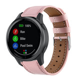 Strap-it® Garmin Vivoactive 4 bandje leer- 45mm - roze