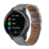 Strap-it® Garmin Vivoactive 4 bandje leer- 45mm - grijs
