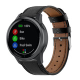 Strap-it® Garmin Vivoactive 4 bandje leer- 45mm - strak-zwart