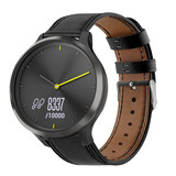 Strap-it® Garmin Vivomove HR bandje leer (strak-zwart)