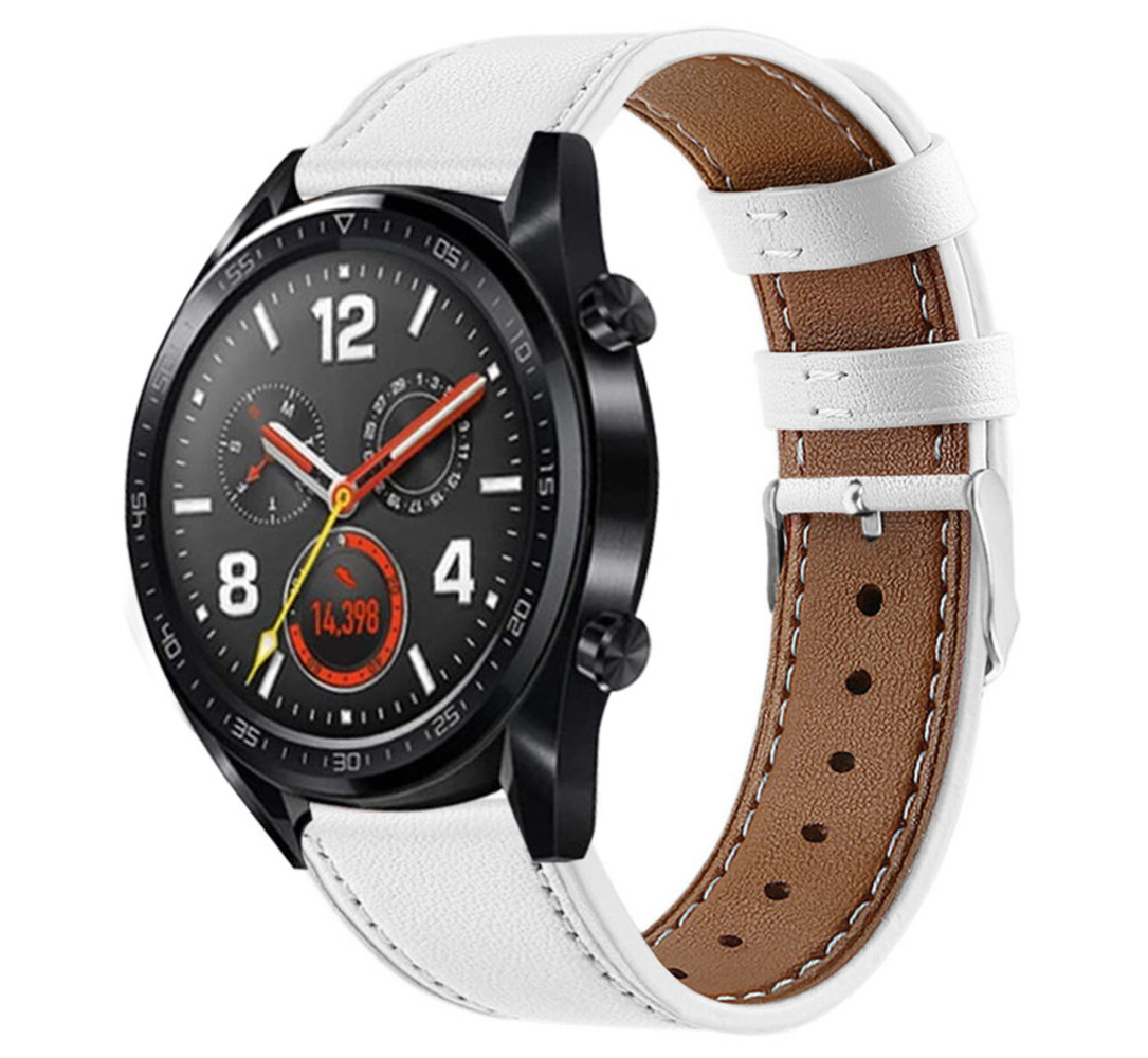Strap-it® Strap-it Huawei Watch GT 2 bandje leer (wit)