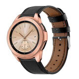Strap-it® Samsung Galaxy Watch 42mm bandje leer (strak-zwart)
