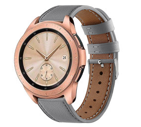 Strap-it® Samsung Galaxy Watch 42mm bandje leer (grijs)