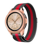 Strap-it® Samsung Galaxy Watch Milanese band 42mm (zwart/rood)