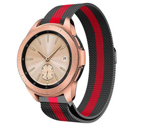 Strap-it® Samsung Galaxy Watch Milanese band 42mm (zwart/rood)