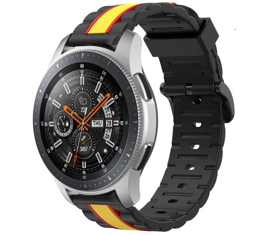 Strap-it® Strap-it Samsung Galaxy Watch 46mm Special Edition band (zwart/geel) Strap-it® Strap-it Samsung Galaxy Watch 46mm Special Edition band (zwart/geel)