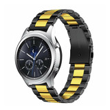 Strap-it® Samsung Gear S3 stalen band (zwart/goud)
