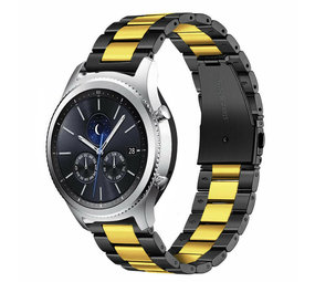 Strap-it® Samsung Gear S3 stalen band (zwart/goud)