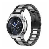 Strap-it® Samsung Gear S3 stalen band (zwart/zilver)