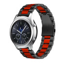 Strap-it® Strap-it Samsung Gear S3 stalen band (zwart/rood)