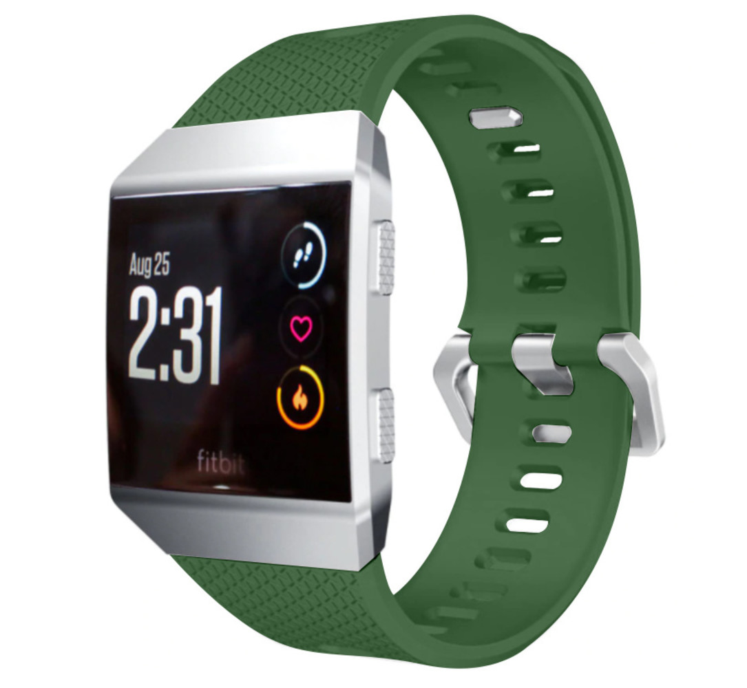 Strap-it® Strap-it Fitbit Ionic siliconen bandje (legergroen)