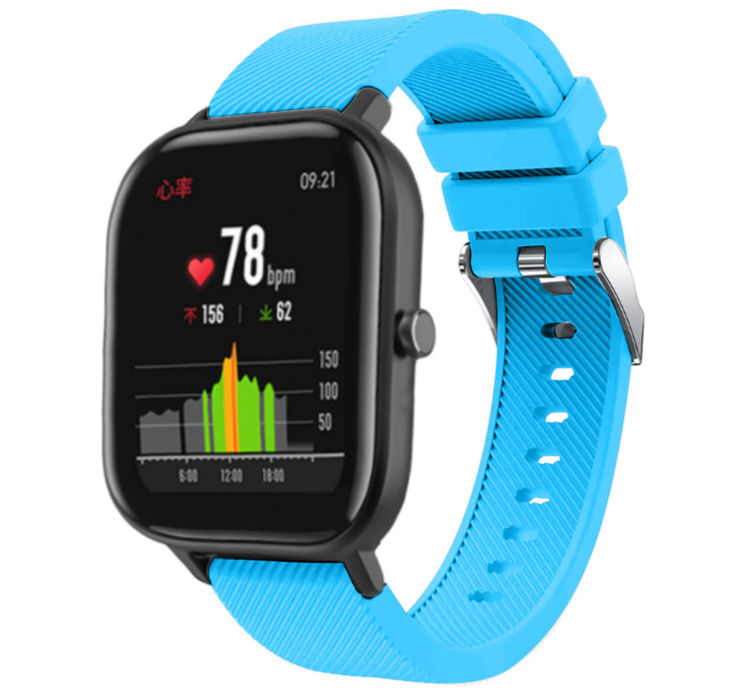 Strap-it® Strap-it Xiaomi Amazfit GTS silicone band (lichtblauw)