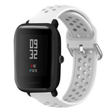 Strap-it® Xiaomi Amazfit Bip siliconen bandje met gaatjes (wit)