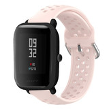 Strap-it® Xiaomi Amazfit Bip siliconen bandje met gaatjes (lichtroze)