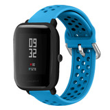 Strap-it® Xiaomi Amazfit Bip siliconen bandje met gaatjes (lichtblauw)