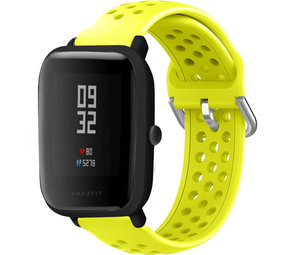 Strap-it® Xiaomi Amazfit Bip siliconen bandje met gaatjes (geel)