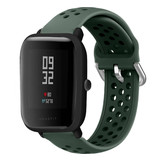 Strap-it® Xiaomi Amazfit Bip siliconen bandje met gaatjes (legergroen)