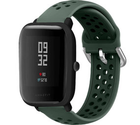 Strap-it® Xiaomi Amazfit Bip siliconen bandje met gaatjes (legergroen)
