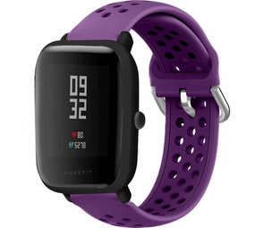 Strap-it® Xiaomi Amazfit Bip siliconen bandje met gaatjes (paars)