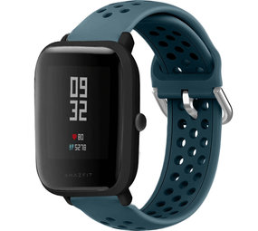 Strap-it® Xiaomi Amazfit Bip siliconen bandje met gaatjes (rock green)