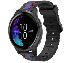 Strap-it® Garmin Venu Special Edition band (zwart/blauw)
