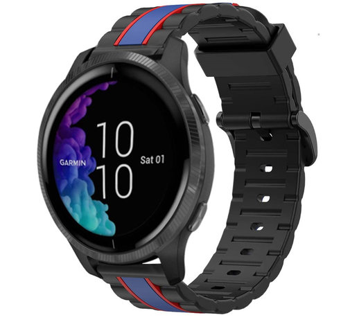 Strap-it® Strap-it Garmin Venu Special Edition band (zwart/blauw)