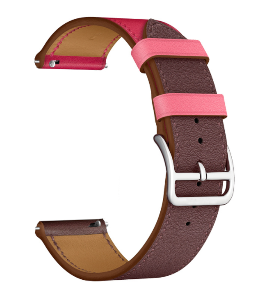 Strap-it® Strap-it Samsung Galaxy Watch 3 - 41mm leren bandje (knalroze/roodbruin)