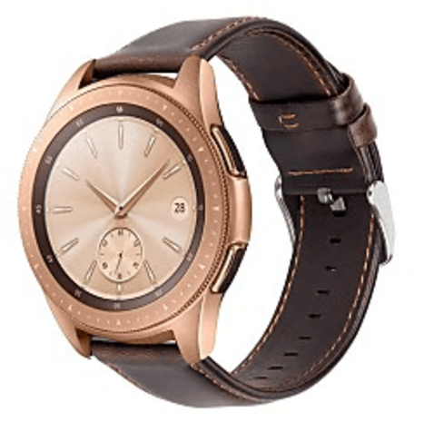 Strap-it® Strap-it Samsung Galaxy Watch leren band 42mm (donkerbruin)