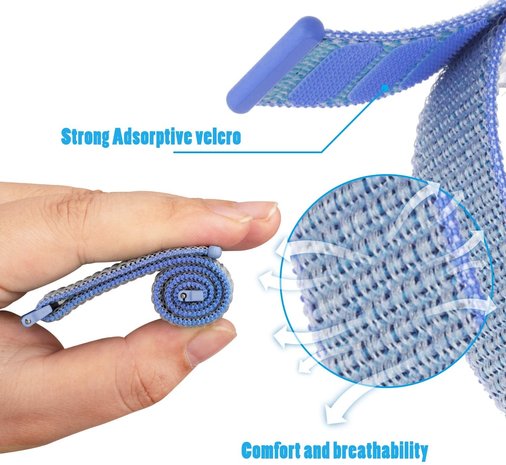 Strap-it® Strap-it Fitbit Sense nylon bandje (lichtblauw)