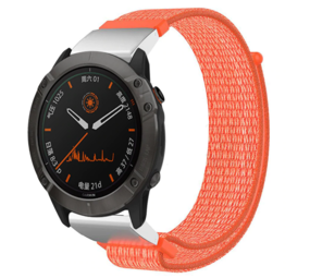 Garmin Fenix 5 6 nylon band oranje Smartwatchbanden
